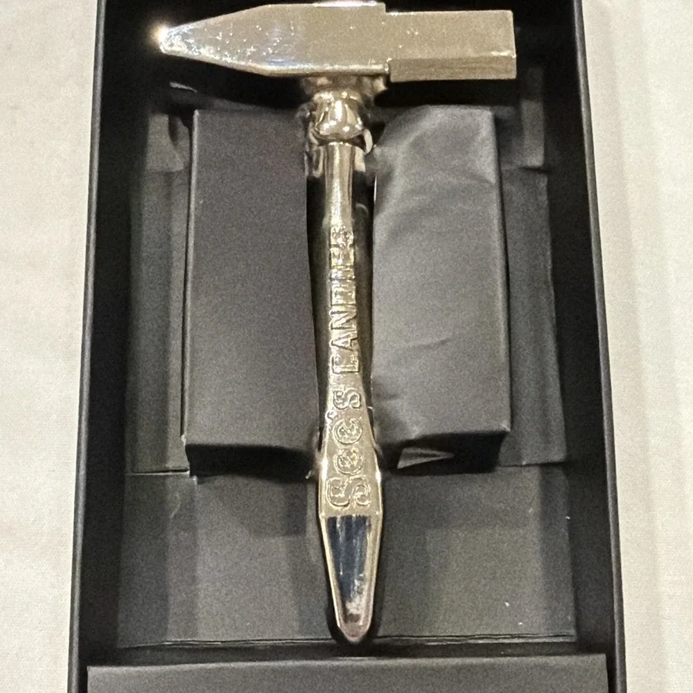 See's Candies Anvil Hammer Nut Cracker Silver Tone Novelty w/ Box‎ (No Lid)